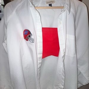 Buffalo Bills White Button Up Shirt